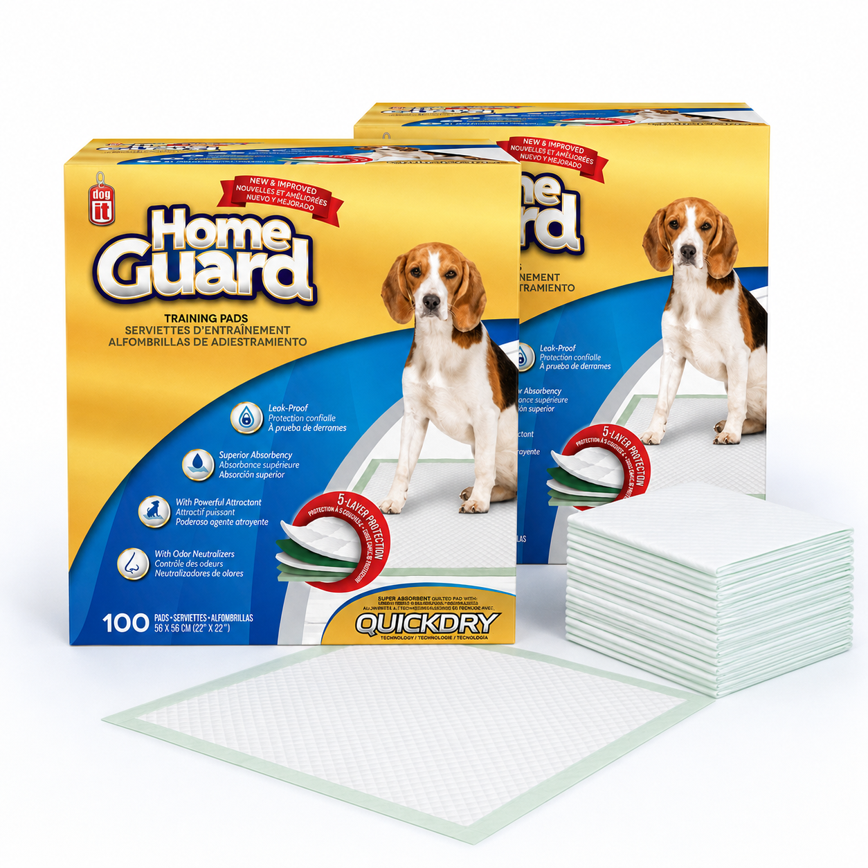 Home Guard פדים לאימון גורי כלבים 56×56 ס״מ – 2×100 יחידות