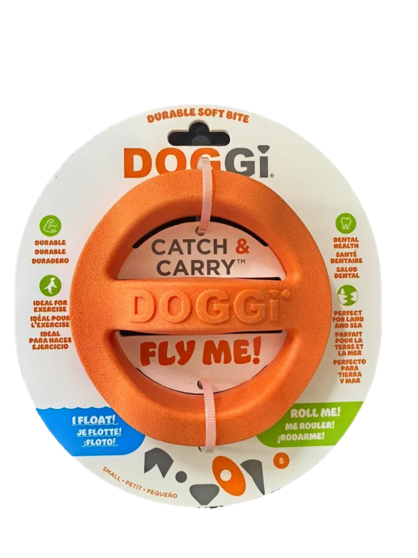 דוגי צלחת מעופפת עם ידיות אחיזה לכלבים – DOGGi Catch & Carry