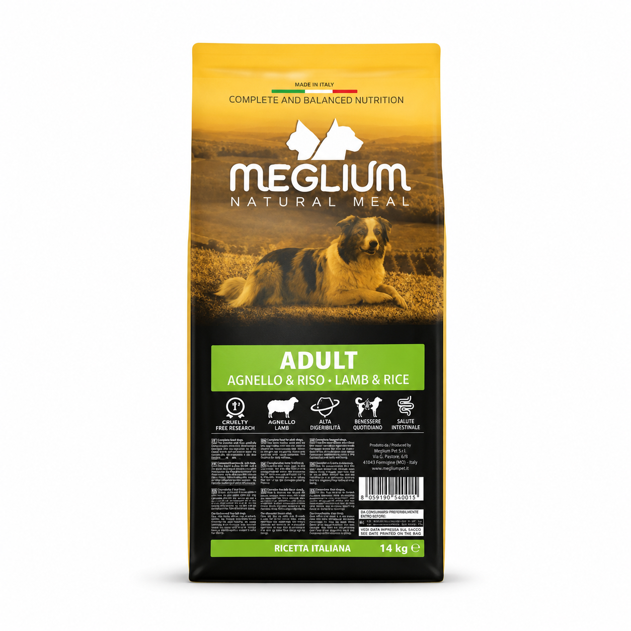 מגליום כבש לכלבים בוגרים 14 קילו - Meglium Natural Meal Adult Dog Lamb