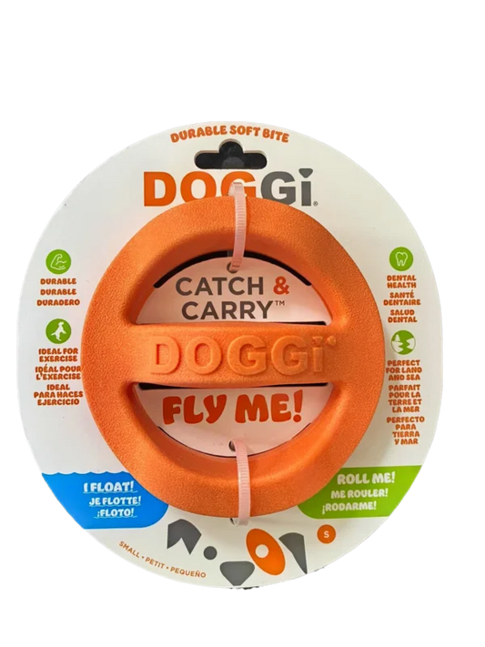 דוגי צלחת מעופפת עם ידיות אחיזה לכלבים – DOGGi Catch & Carry