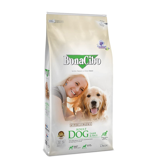 בונאסיבו לכלב בוגר כבש ואורז 15 קילו