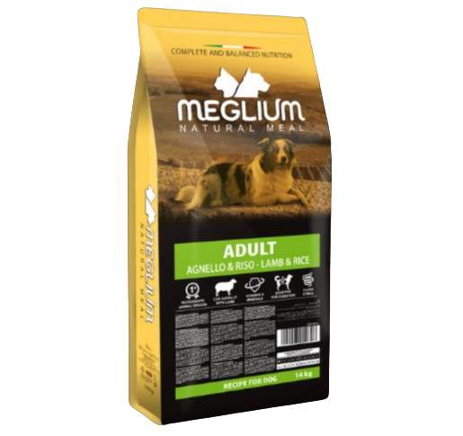 מגליום כבש לכלבים בוגרים 14 קילו - Meglium Natural Meal Adult Dog Lamb